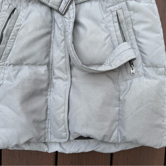 Y2K Hollister Grey Puffer Coat Parka Jacket Faux Fur Hood Size Medium - Picture 15 of 15